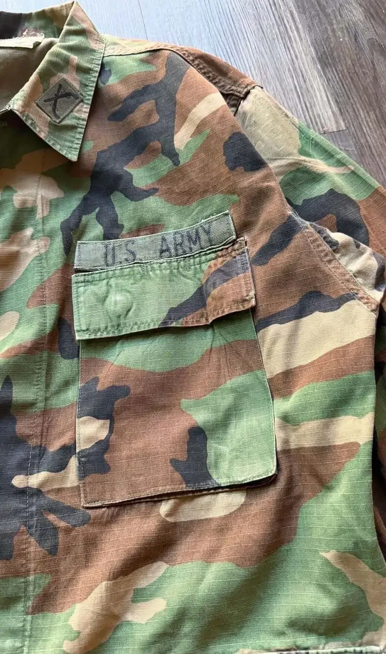 Vintage U.S. Army Woodland Camo BDU Combat Coat Jacket Small-Regular